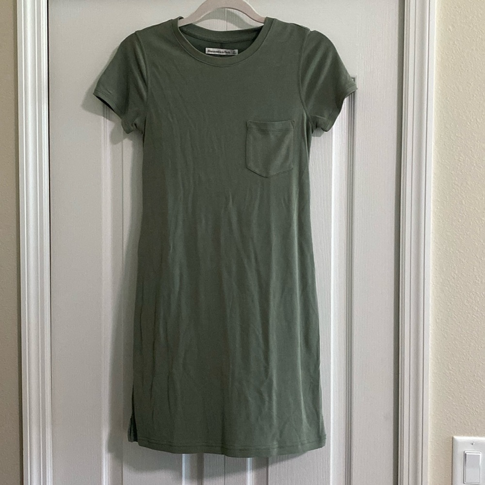 Abercrombie & Fitch Olive Green Mini T-Shirt Dress